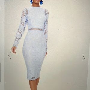 PLT Blue long sleeve lace body on dress